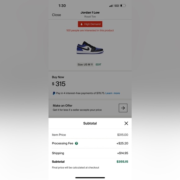 Jordan 1 Low Royal Toe main image 4